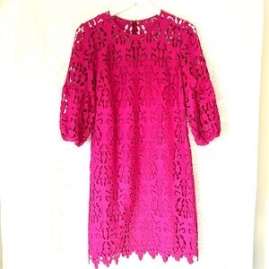 Shoshanna Pink Bishop Sleeve Cocktail Dress